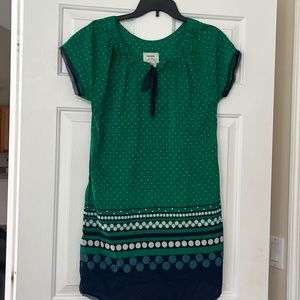 ALLIHOP green and white poka dot dress swim‎ coverup Anthropologie small summer